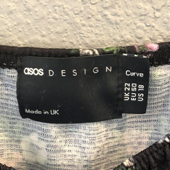 ASOS Women's Size 18 Floral Square Neckline Mini Dress - Picture 4 of 9